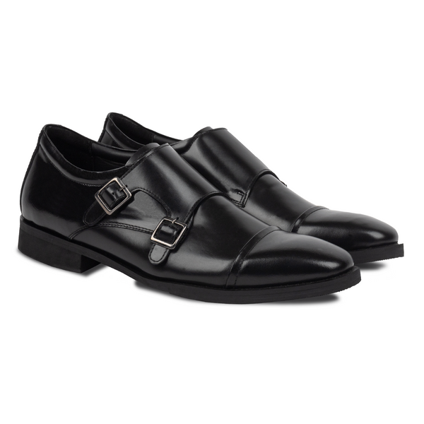 Damian Double Monkstrap Black