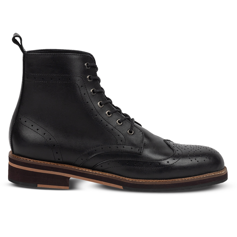 Mens black brogue boots sales