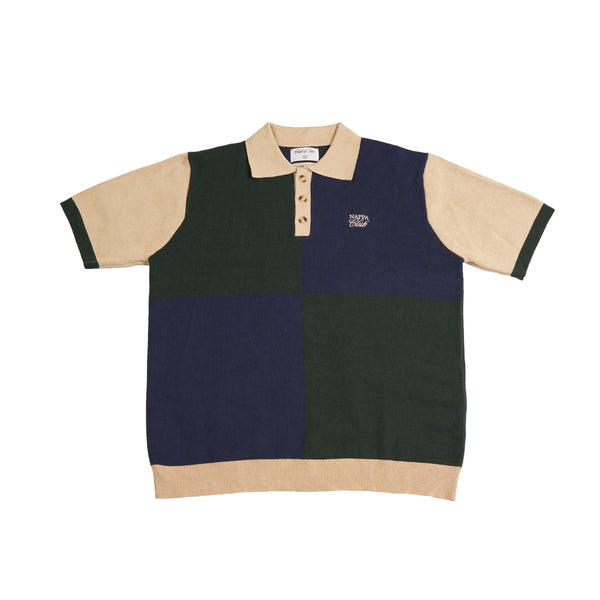 Nappa Club Navy/Green Knitted Polo