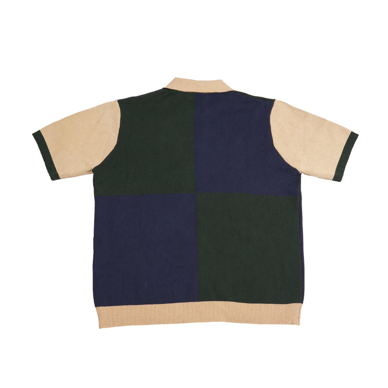 Nappa Club Navy/Green Knitted Polo