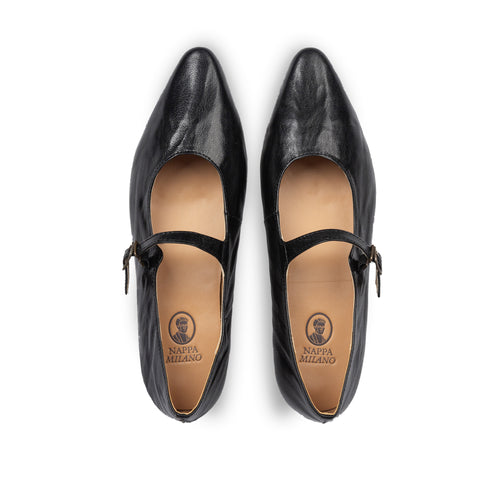 Rene Crinkle Flats Black