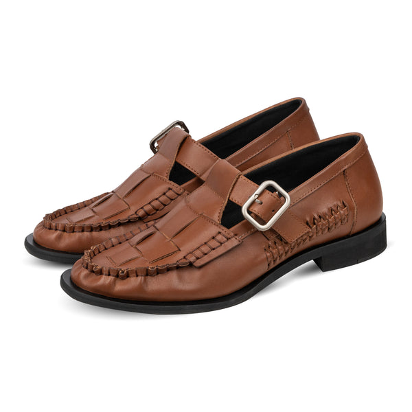 Leon T-Strap Brown