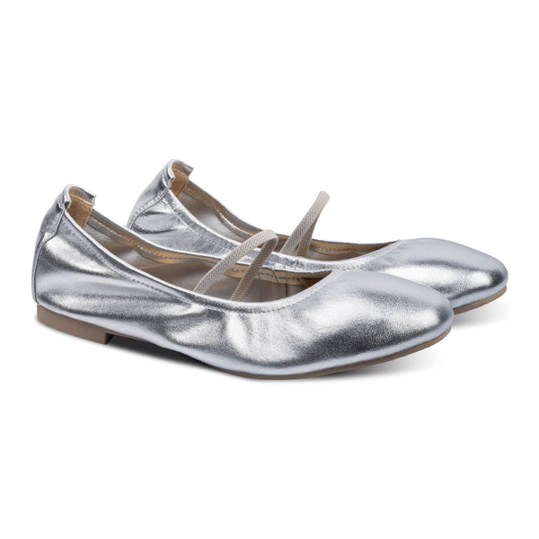 Lacy Ballet Flats Silver