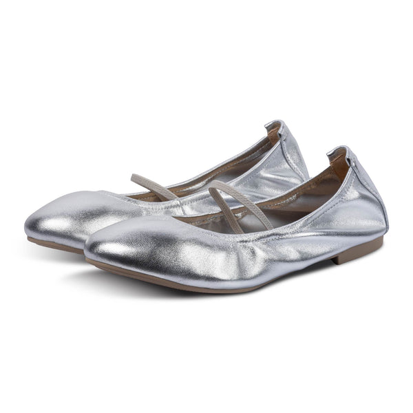 Lacy Ballet Flats Silver