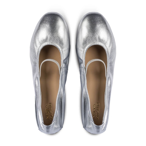Lacy Ballet Flats Silver