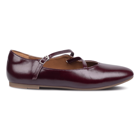 Rene Strap Flats Burgundy