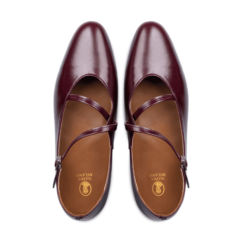 Rene Strap Flats Burgundy