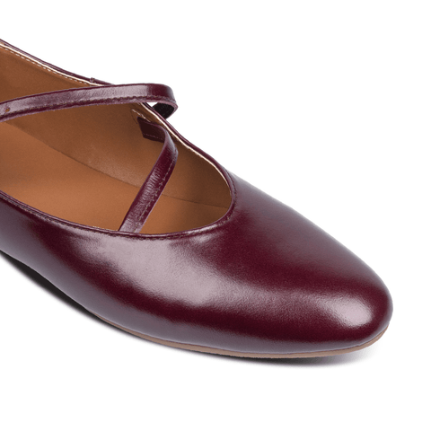 Rene Strap Flats Burgundy