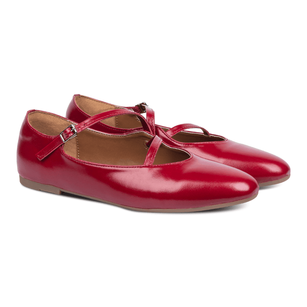 Rene Strap Flats Cherry