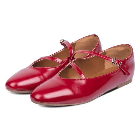 Rene Strap Flats Cherry