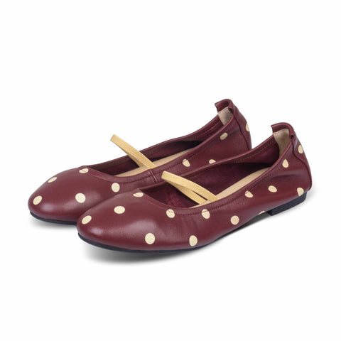 Lacy Ballet Flats Dots Yellow