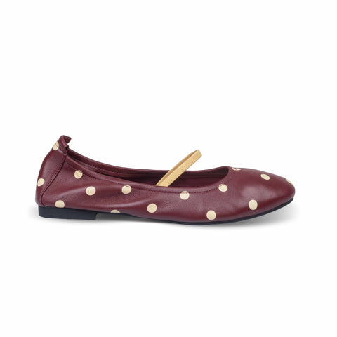 Lacy Ballet Flats Dots Yellow