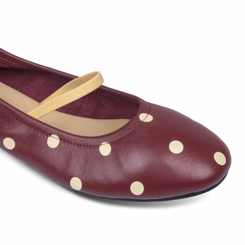 Lacy Ballet Flats Dots Yellow