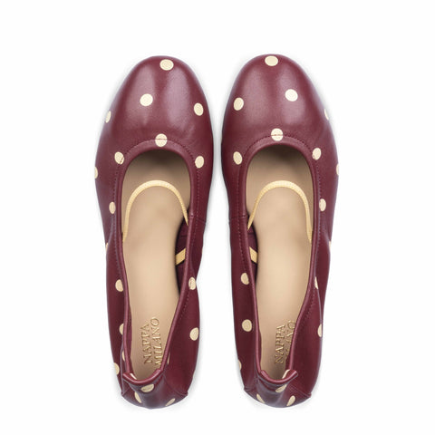 Lacy Ballet Flats Dots Yellow
