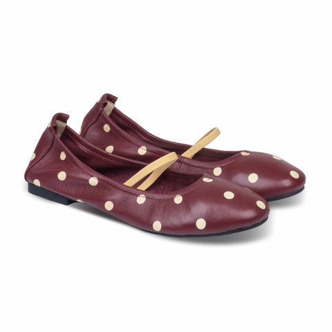 Lacy Ballet Flats Dots Yellow
