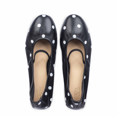 Lacy Ballet Flats Dots White