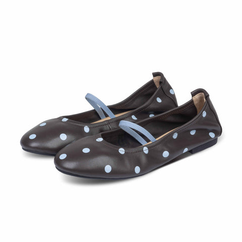 Lacy Ballet Flats Dots Blue