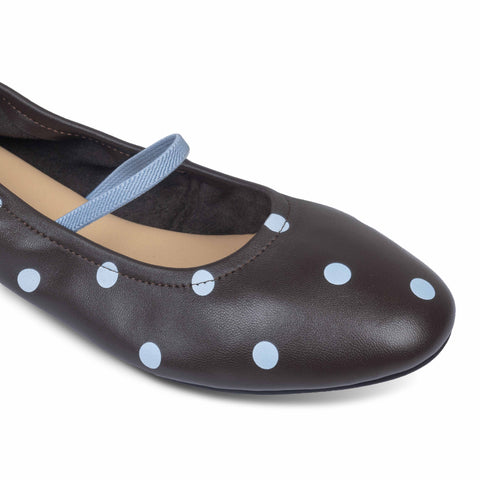 Lacy Ballet Flats Dots Blue