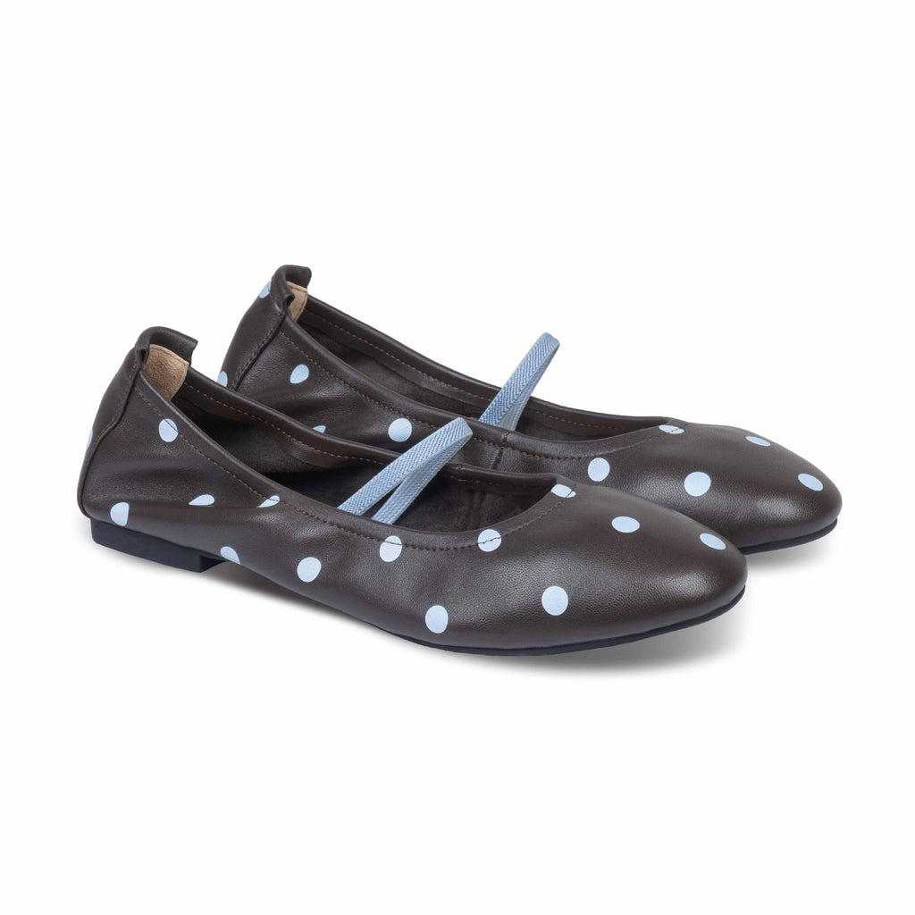 Lacy Ballet Flats Dots Blue