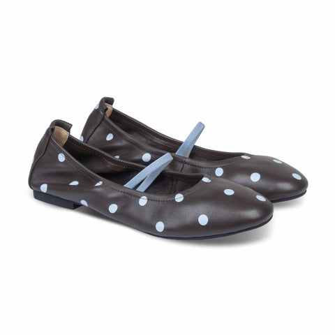 Lacy Ballet Flats Dots Blue