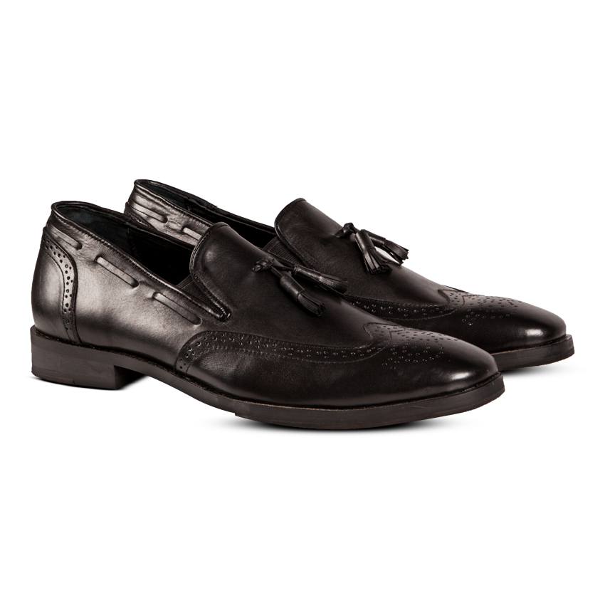 Lobb Tassel Brogues Black Nappa Milano