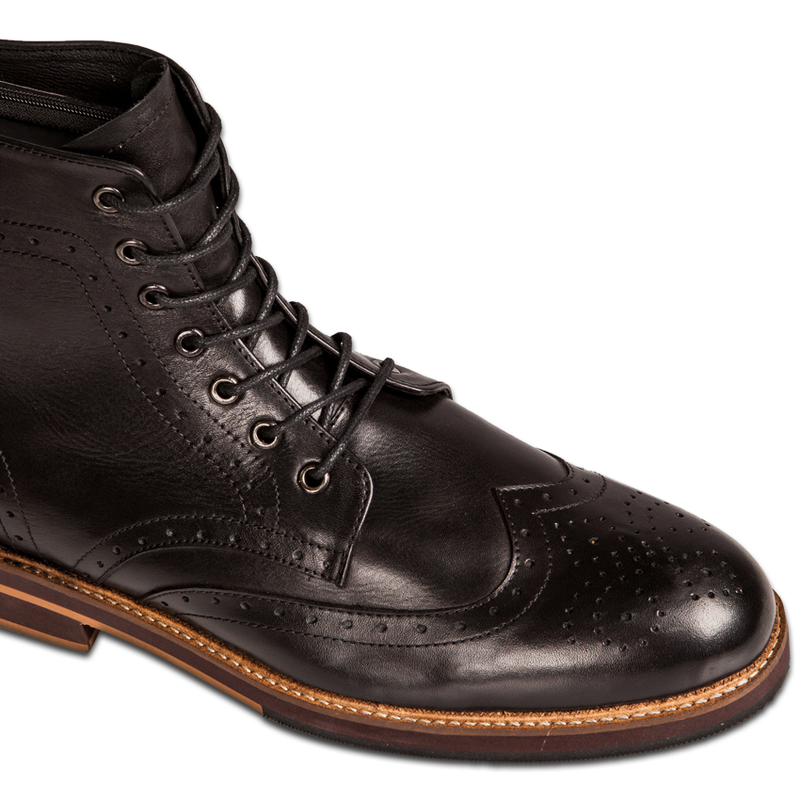 Neo Brogues Boots Black Nappa Milano